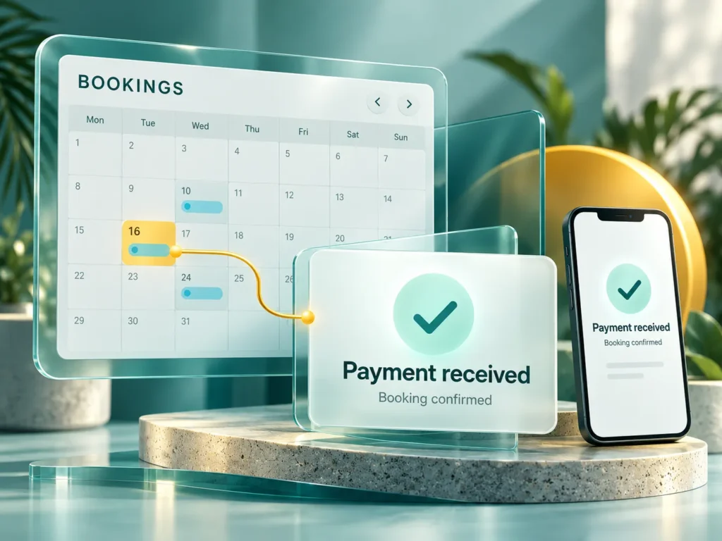 Booking confirmation and payment receipt on a phone