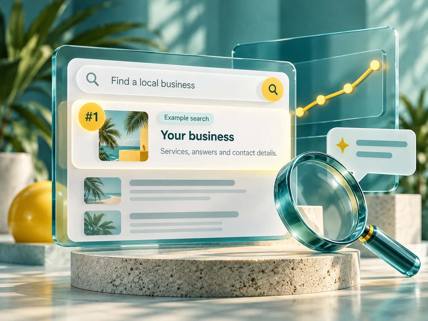 A search results page with a business ranked first